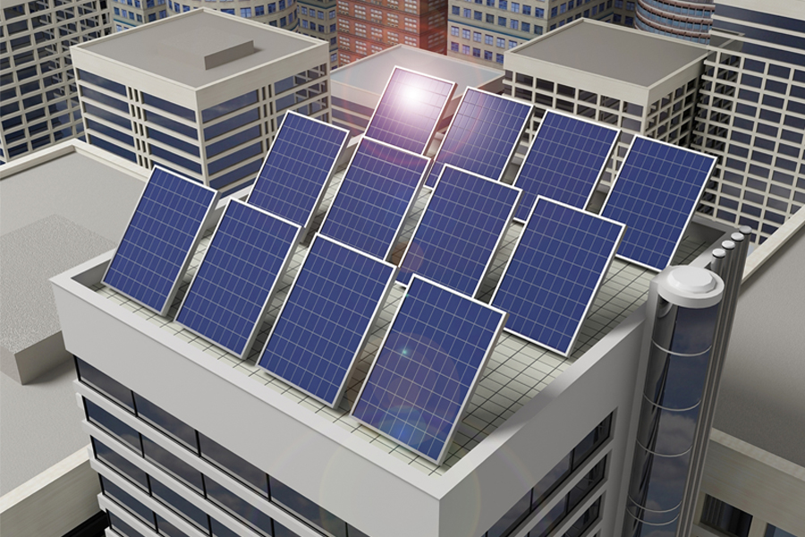 Solar Panel at Office Building,
